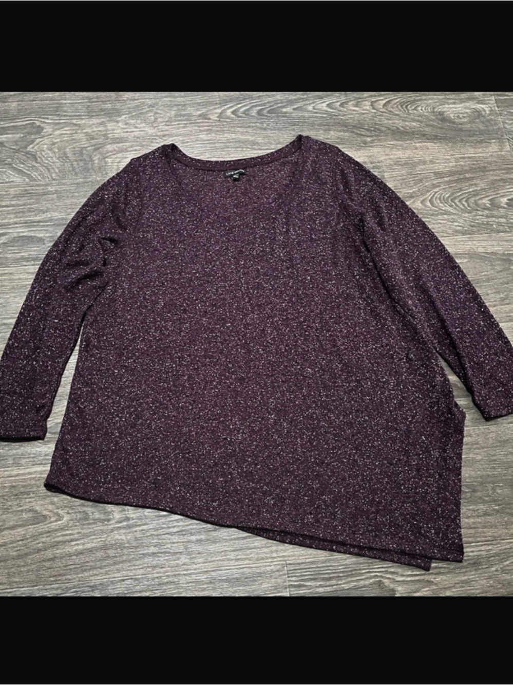 Lane Bryant Plum Sparkle Long Sleeve Tee